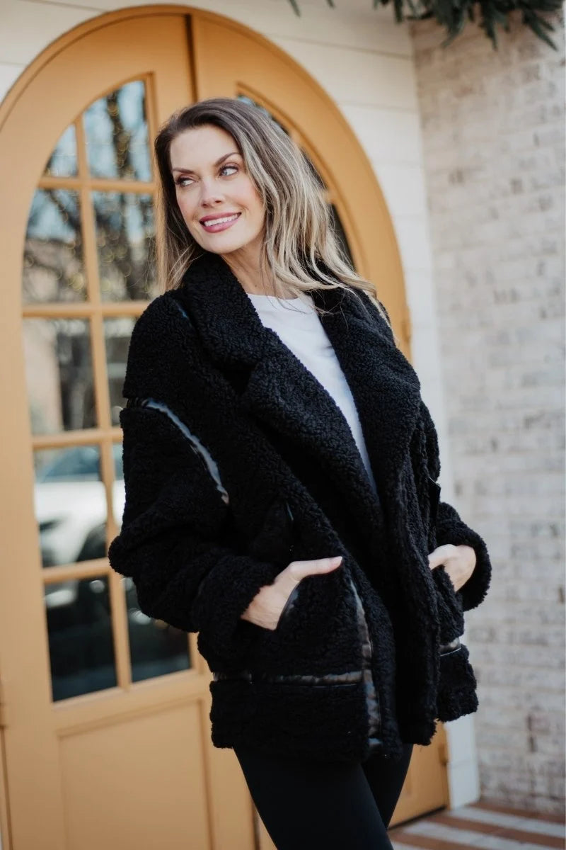 Black Sherpa Teddy Jacket