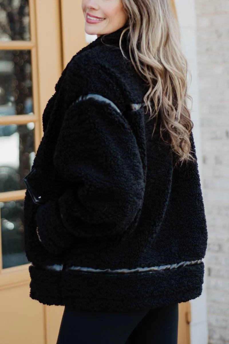 Black Sherpa Teddy Jacket